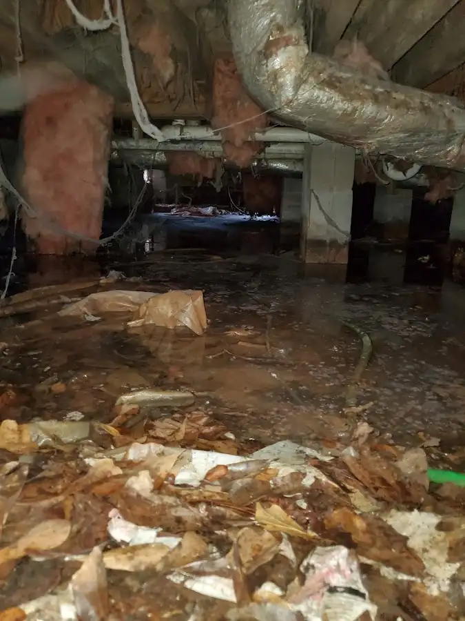 Crawl space flood assessment for Commercial Water Damage Restoration in West Point