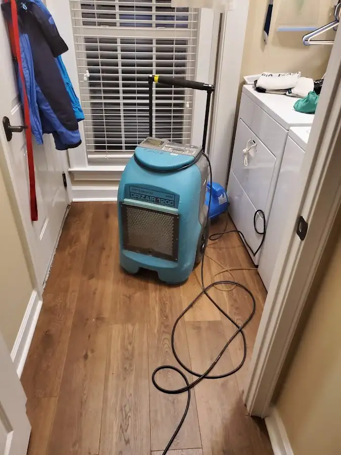 Commercial dehumidifier deployed for Flood Damage Cleanup in West Point